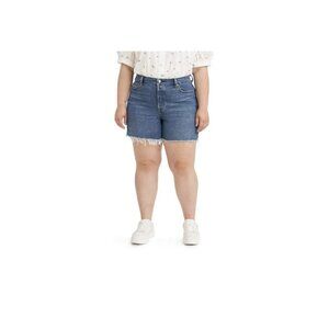 Levi's Women's 501 Cut-Off Shorts Blue Denim Stretch Raw Hem High‎ Rise SZ 20W
